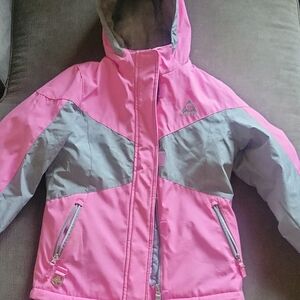Guess Kids Pink and Gray Ski Snow Jacket Girls